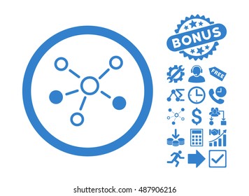 Relations pictograph with bonus pictograph collection. Vector illustration style is flat iconic symbols, cobalt color, white background.