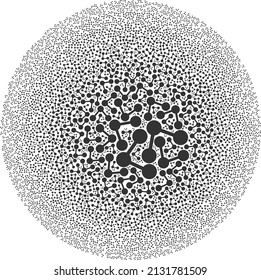 Relations symbols are united into round collection. Relations icon spheric mosaic. Abstraction round bubble mosaic created from relations items.