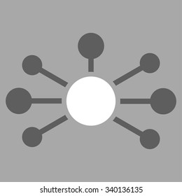 Relations vector icon. Style is bicolor flat symbol, dark gray and white colors, rounded angles, silver background.
