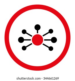 Relations vector icon. Style is bicolor flat rounded symbol, intensive red and black colors, rounded angles, white background.