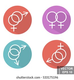 Relations. Women and men. Icons. Designations. For your design.