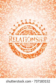 Relationship abstract orange mosaic emblem