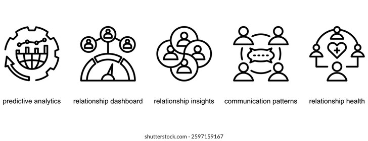 Relationship Analytics banner web icon vector illustration of predictive analytics, relationship dashboard, relationship insights, communication patterns, relationship health