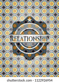 Relationship arabesque emblem. arabic decoration.