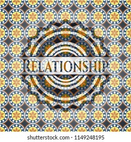 Relationship arabesque style badge. arabic decoration.