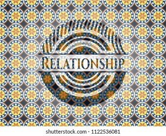 Relationship arabesque style emblem. arabic decoration.