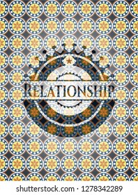 Relationship arabic emblem background. Arabesque decoration.