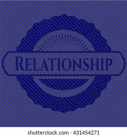 Relationship badge with jean texture