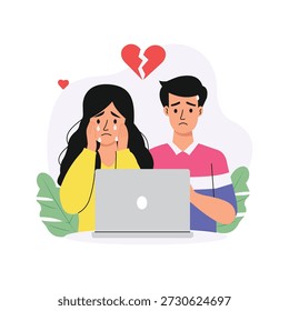 Relationship Betrayal Vector Flat Illustration EPS 10 File