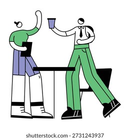 Ilustración de estilo Doodle de relación y vinculación 
