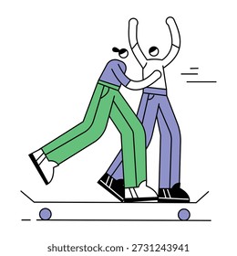 Ilustración de estilo Doodle de relación y vinculación 

