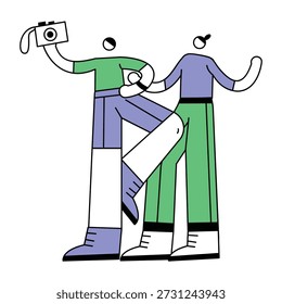 Ilustración de estilo Doodle de relación y vinculación 
