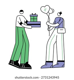 Ilustración de estilo Doodle de relación y vinculación 
