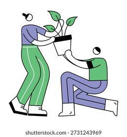 Ilustración de estilo Doodle de relación y vinculación 
