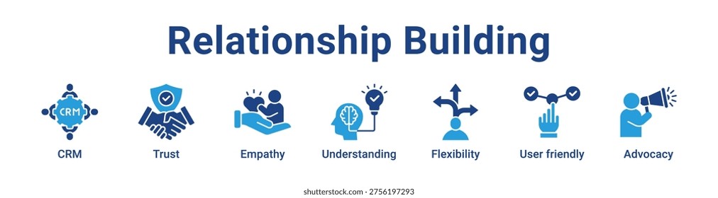 Relationship Building icon banner and collection