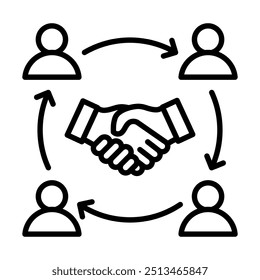Relationship Building icon line vector illustration