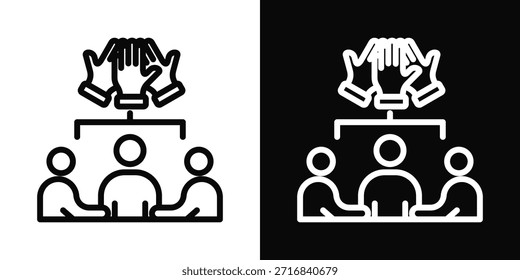 Relationship Building Icon White And Black Background Style
