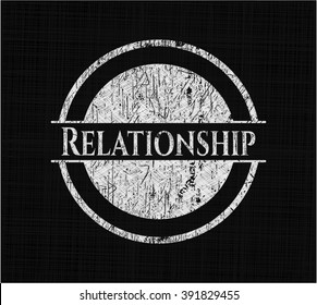 Relationship chalk emblem, retro style, chalk or chalkboard texture