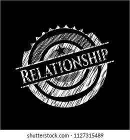 Relationship chalkboard emblem on black board