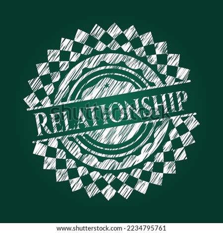 Relationship chalkboard emblem. Vector Illustration. Detailed. 