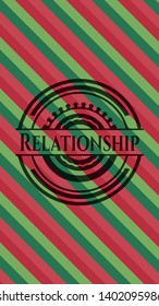 Relationship christmas style badge. Vector Illustration. Detailed.