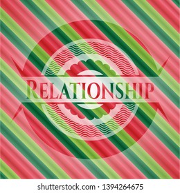 Relationship christmas style emblem. Vector Illustration. Detailed.