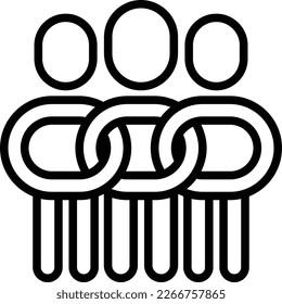 Relationship, collaboration, team, partnership, teamwork thin line icon, people in one community, support each other. Social tolerance. Modern vector illustration.
