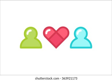 Relationship concept icons