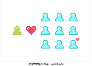 Relationship concept icons: Find the perfect match