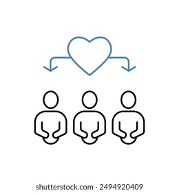 relationship concept line icon. Simple element illustration. relationship concept outline symbol design.
