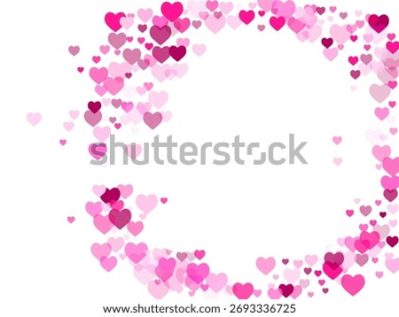 Relationship concept scattered hearts romantic vector design. Wedding romantic pattern. Beautiful pink hearts celebration design. Optimistic ornament.