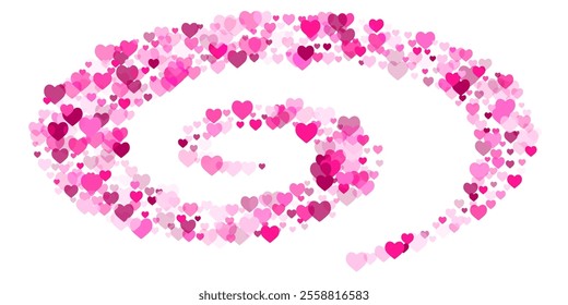 Relationship concept scattered hearts sweet vector design. Wedding romantic pattern. Vivid pink hearts romance background. Colorful ornament.