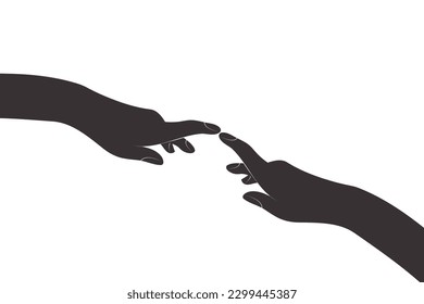 relationship concept. two hands touch each other