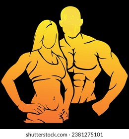 relationship couple bodybuilding vector file