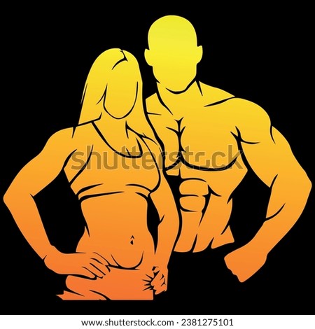 relationship couple bodybuilding vector file