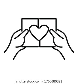 Relationship divorce icon. Outline relationship divorce vector icon for web design isolated on white background