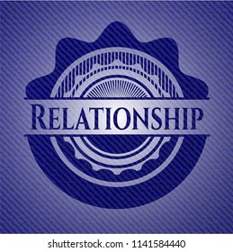 Relationship emblem with denim texture
