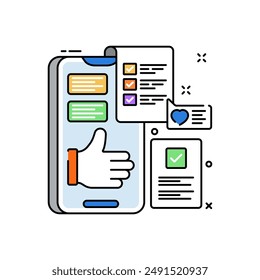 Relationship Filled Color Icon, Vector illustration