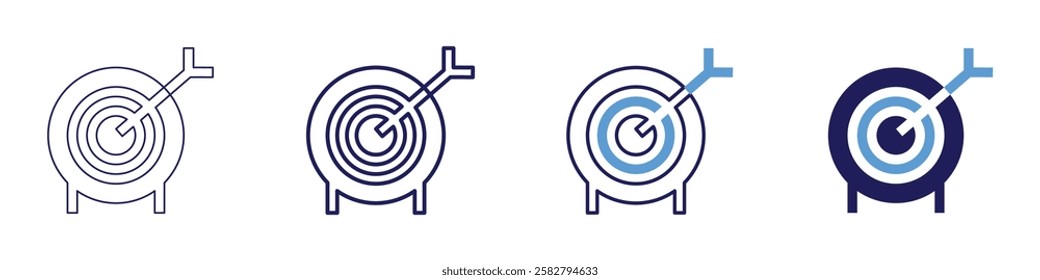 Relationship goal setting icon in 4 different styles. Thin Line, Line, Bold Line, Duotone. Duotone style. Editable stroke.