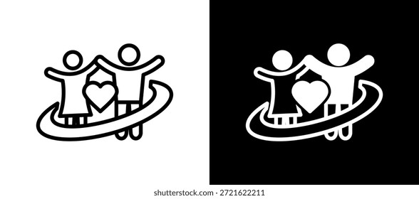 Icono de los objetivos de relación whiteblack Ilustración vectorial