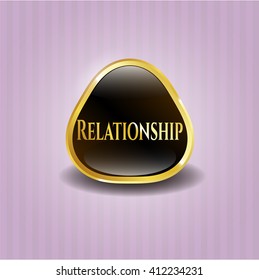Relationship gold emblem or badge