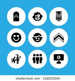 relationship icon. 9 relationship set with flirt, in love, shapes and symbols and military vector icons for web and mobile app