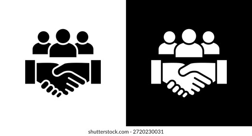 Icono de relación en blanco y negro lleno.