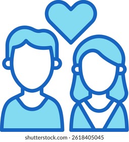 Relationship Icon Blue Vector Illustration