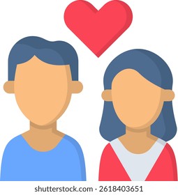 Relationship Icon Flat Vector Illustration