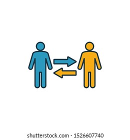 Relationship icon. Outline filled creative elemet from business ethics icons collection. Premium relationship icon for ui, ux, apps, software and infographics.