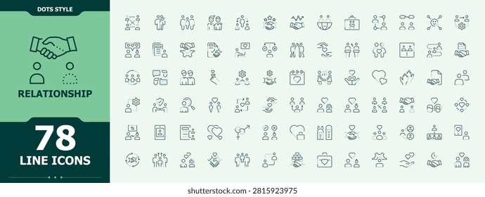 Relationship icon. Outline icons collection. Minimalist Together linear icon set. Pack of friendship, cooperation, together, relations, partner, trust and more.