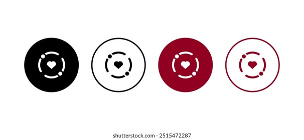 ícone de relacionamento set. ícone de amor em estilo plano - stock vetor.