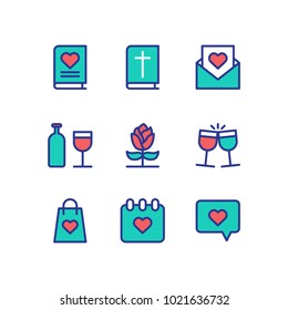 Relationship Icon Set Lovely Vector Collection Isolated