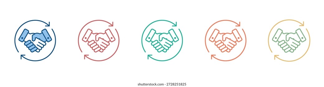 Conjunto de iconos de relación Colección de estilos múltiples
